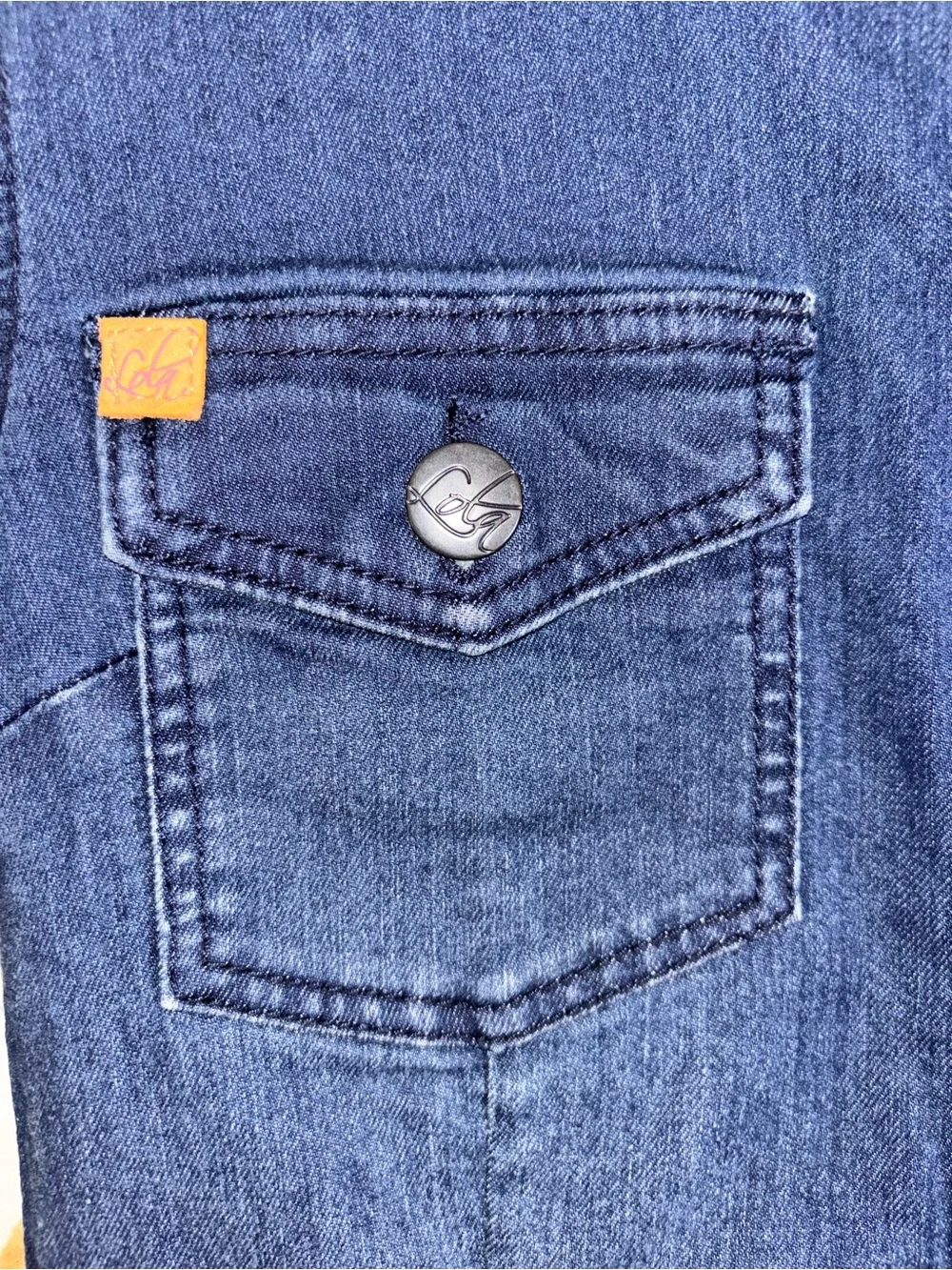 Lola Jeans Dark Blue Button-Front Denim Dress